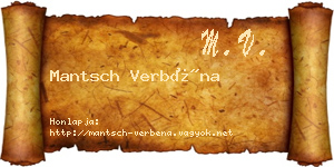 Mantsch Verbéna névjegykártya